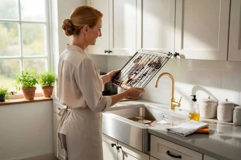 Jak jsem své silně zašpiněné mřížky trouby za 30 minut vyčistil bez drhnutí a chemikálií