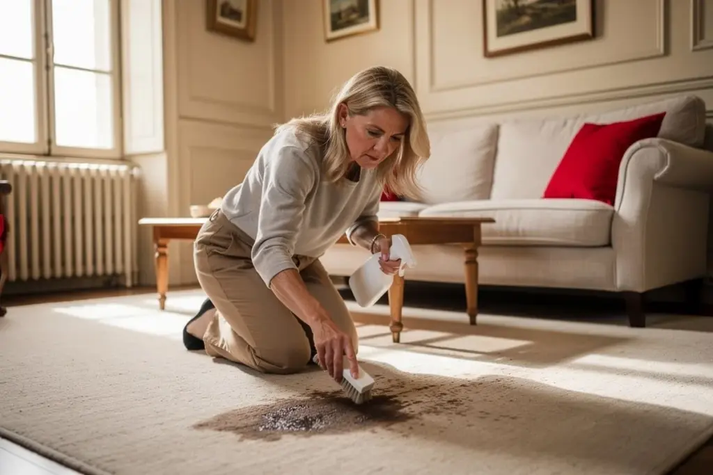 Pět triků, jak vyčistit koberec z nouze pomocí jen jedné lžíce octa a pěny na holení
