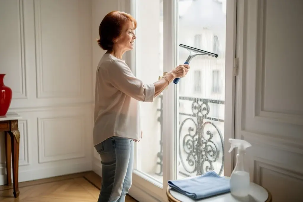 Proč zkušení čističi vždy používají kuchyňskou stěrku a ocet na okna