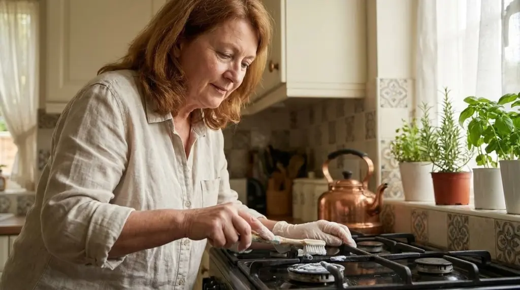 Proč zbytečně drhnout? Na spálené tuky na roštech plynových vařičů stačí tahle "lázeň" s jedlou sodou
