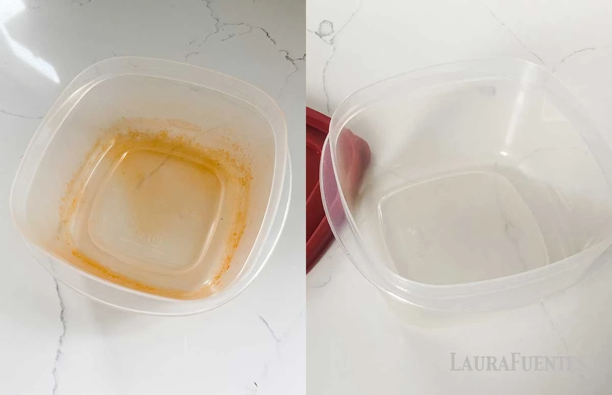 Už žádné oranžové skvrny: Objevte trik na dokonale čisté plastové nádoby bez drhnutí - image 2