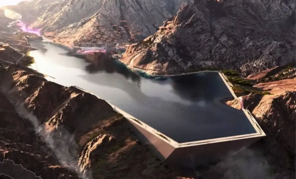 Trojena: Jak v 2600 metrech vzniká obří jezero tam, kde by nemělo téměř nic udržet vodu